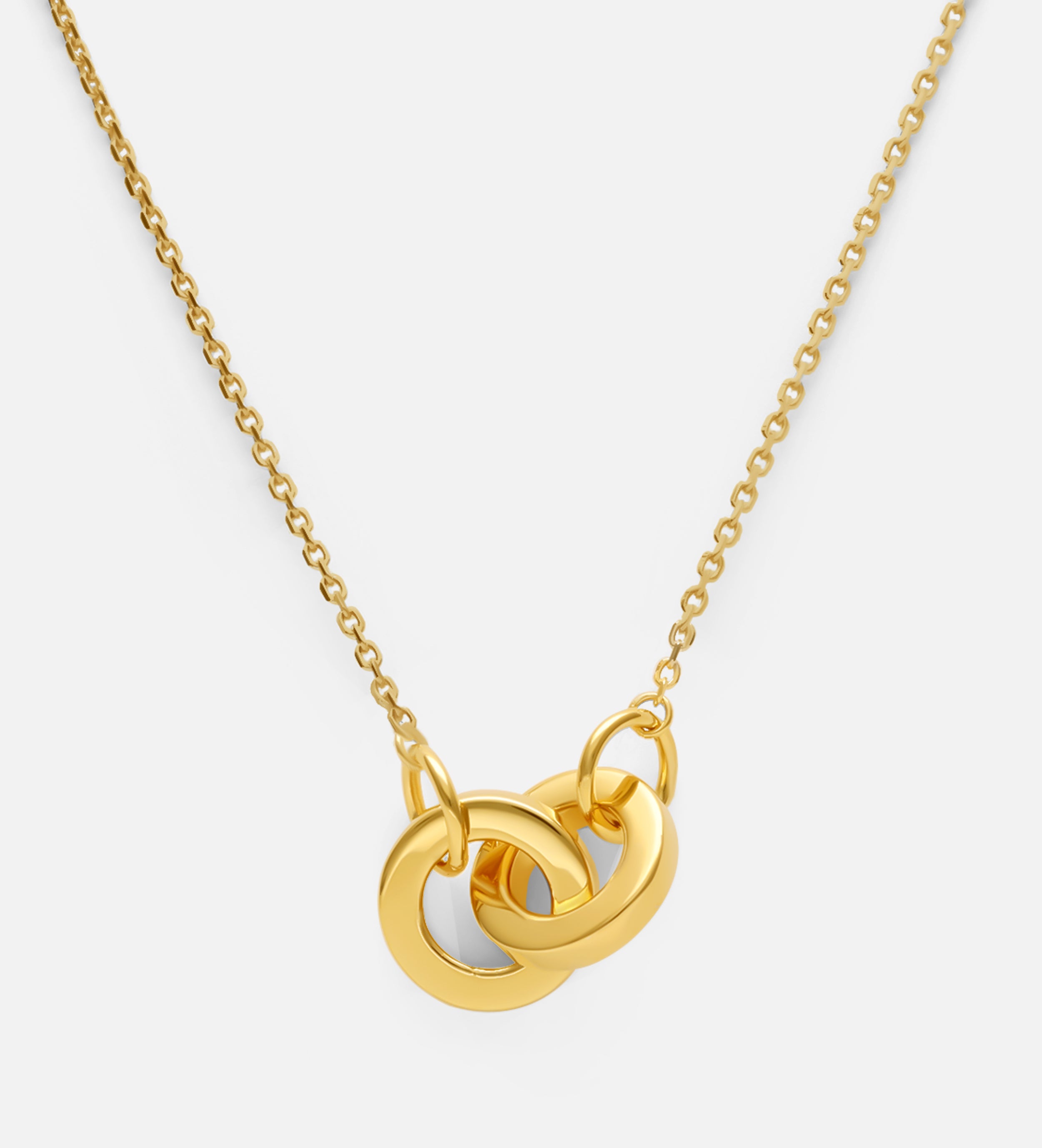 Two Rings Necklace in Gold