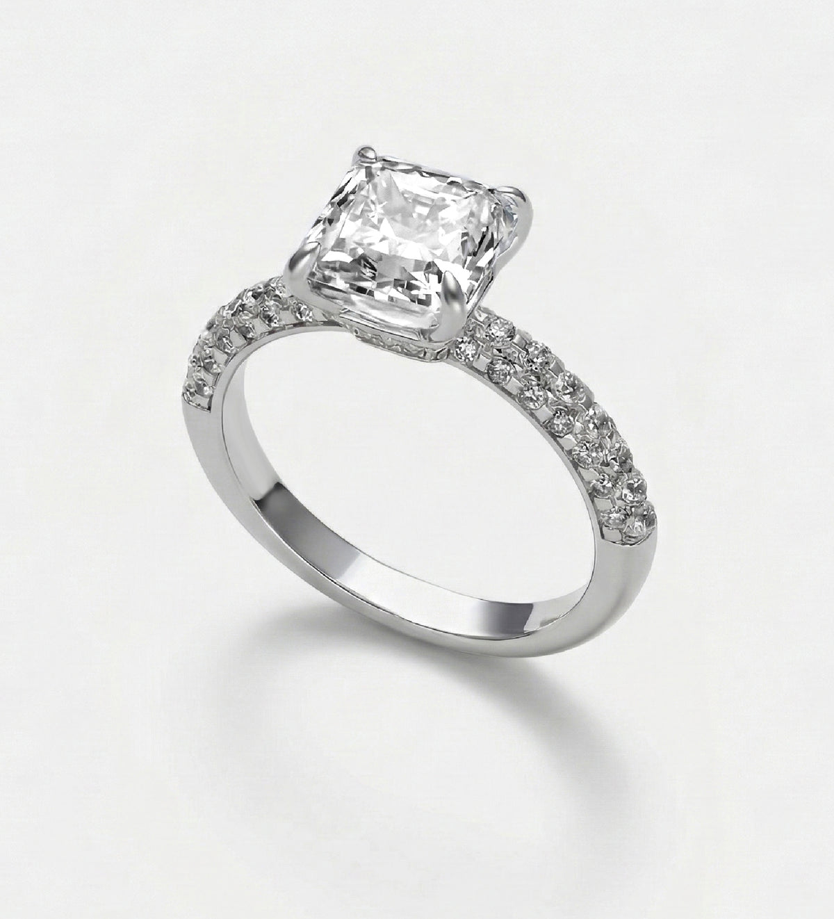 Nova Solitaire Band in 925 Silver with High - Quality White Simulated Diamonds - Ash & Harry