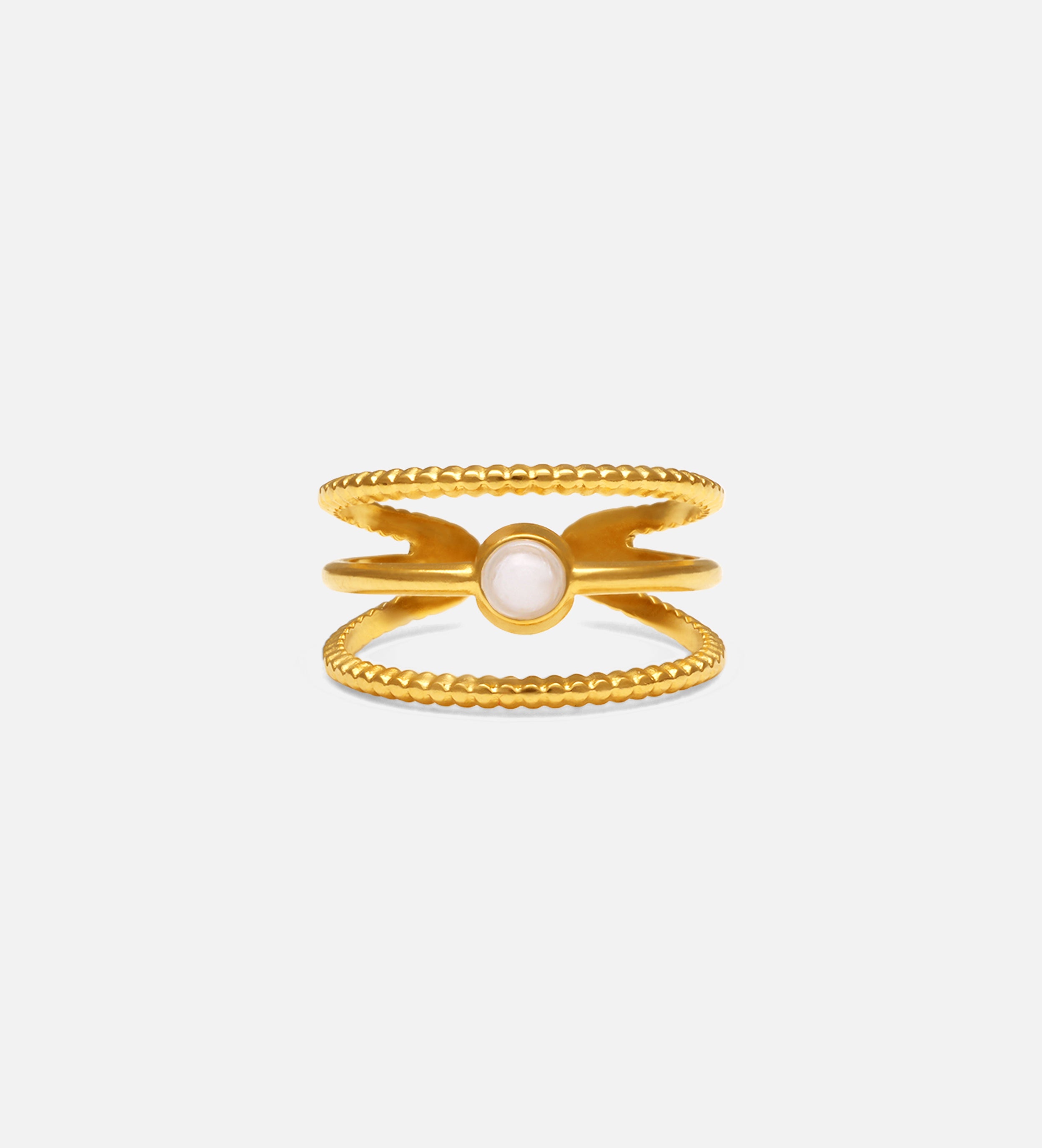 Orbit White Marble Ring