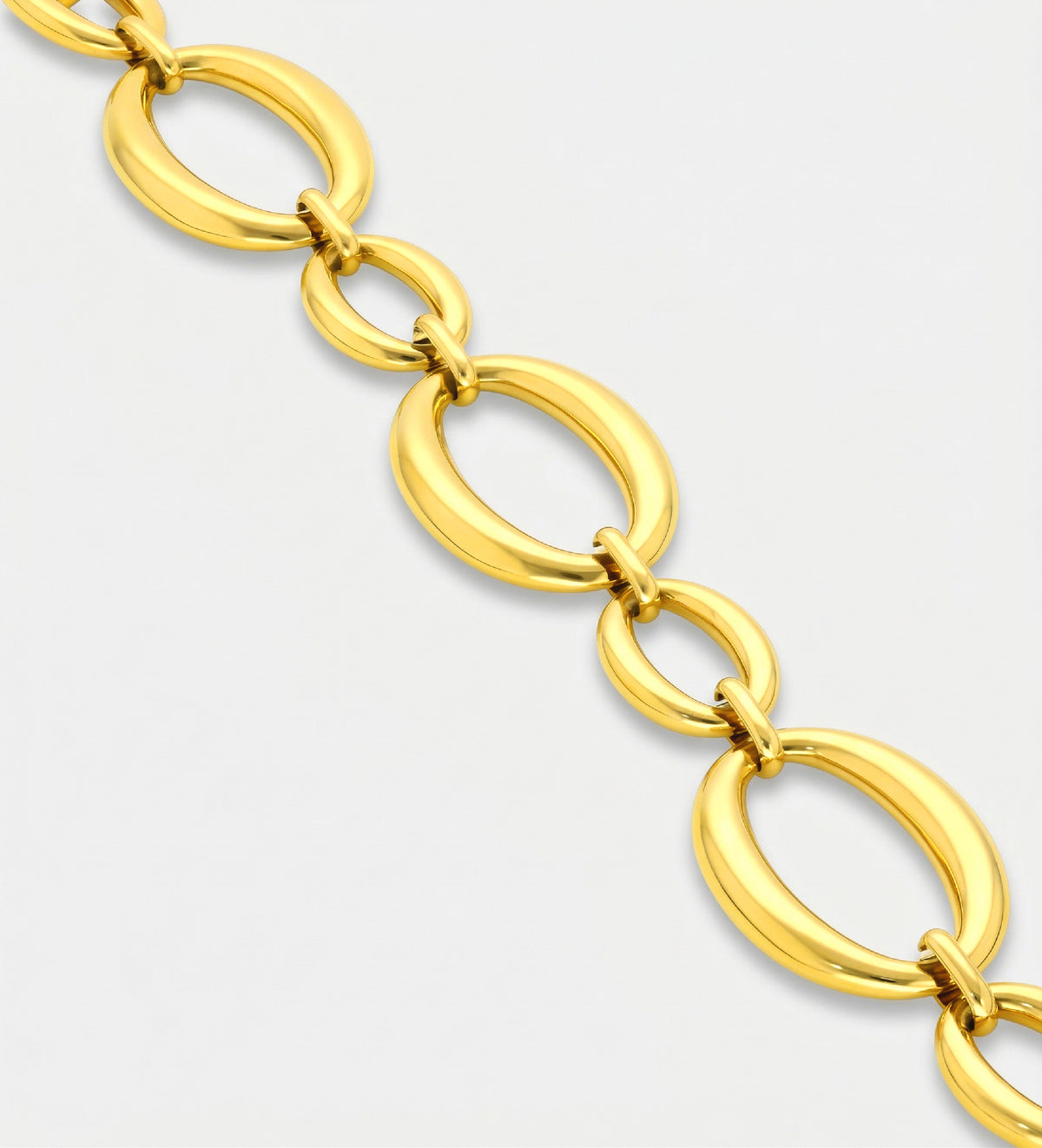 Oval Echo Link Bracelet in Gold - Ash & Harry