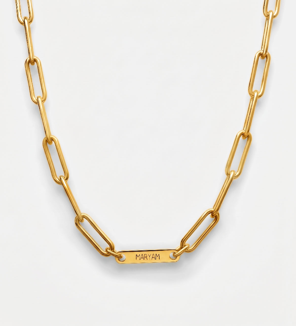 Paperclip Chain Name Necklace in 18K Gold Plating on 925 Silver - Ash & Harry