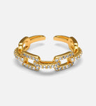 Pave Link Chain Ring