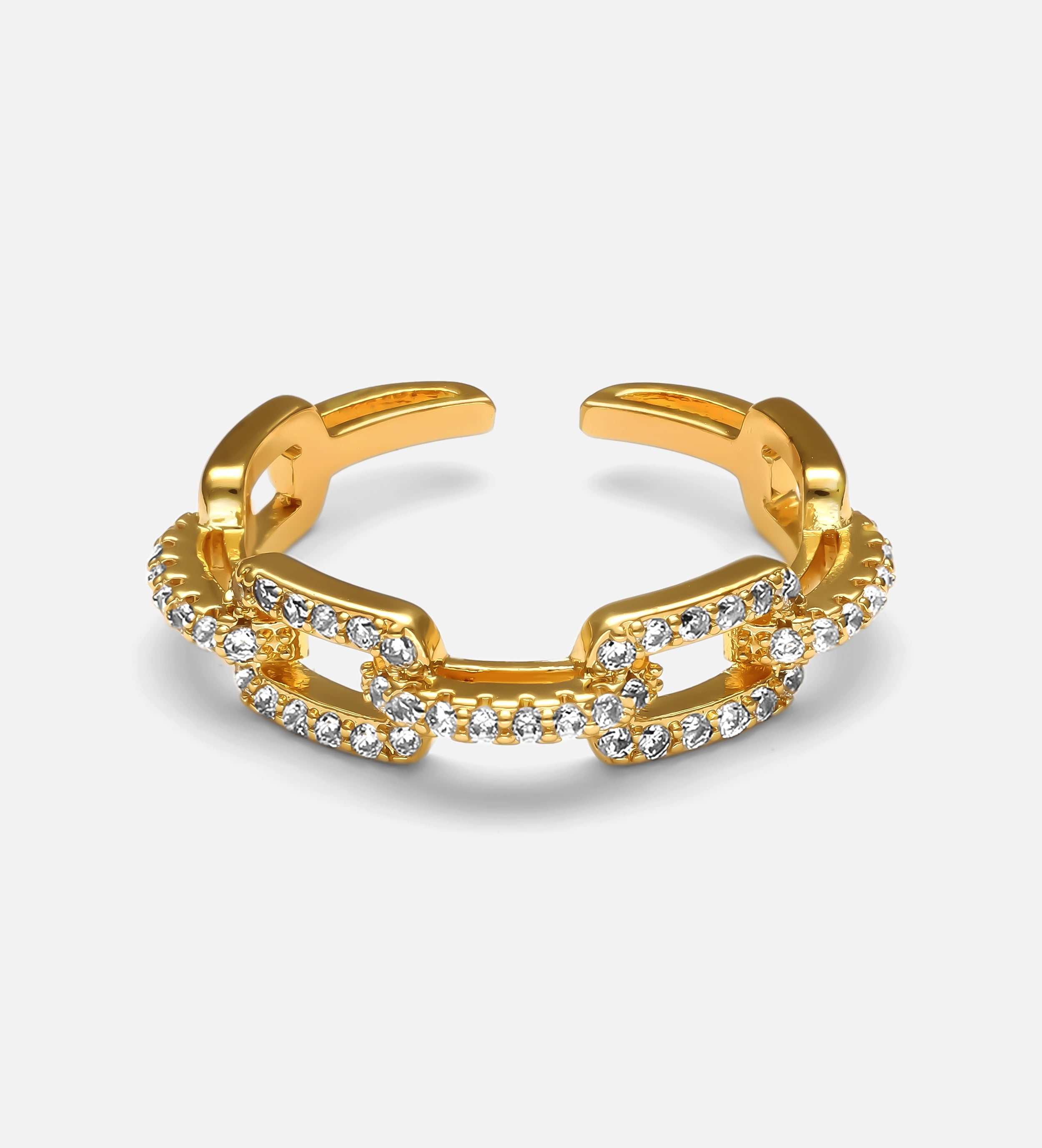 Pave Link Chain Ring