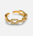 Pave Link Chain Ring
