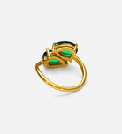 Radiant Emerald Duo Ring