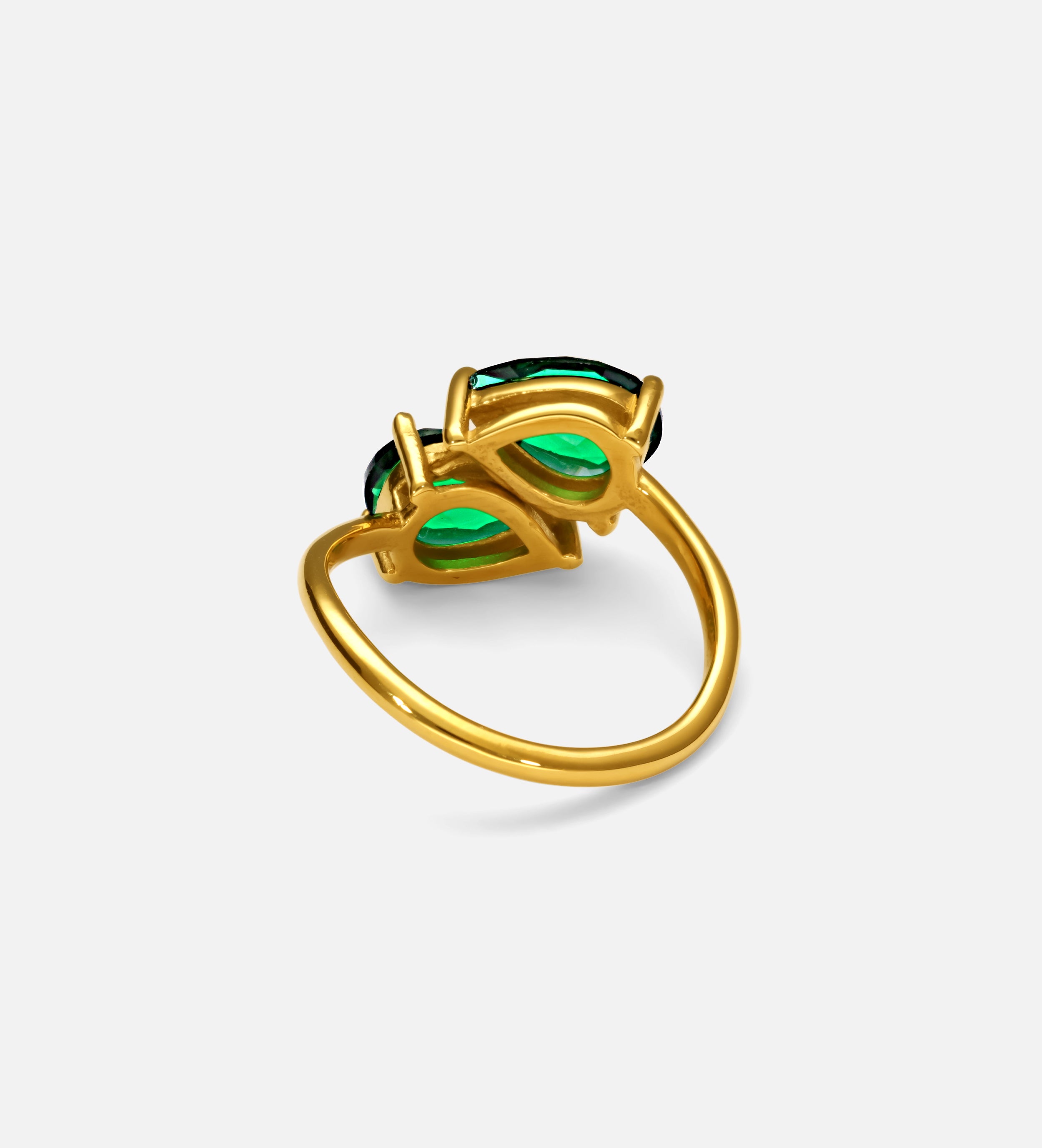 Radiant Emerald Duo Ring