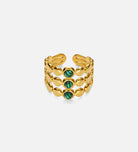 Radiant Triple Band Malachite Ring