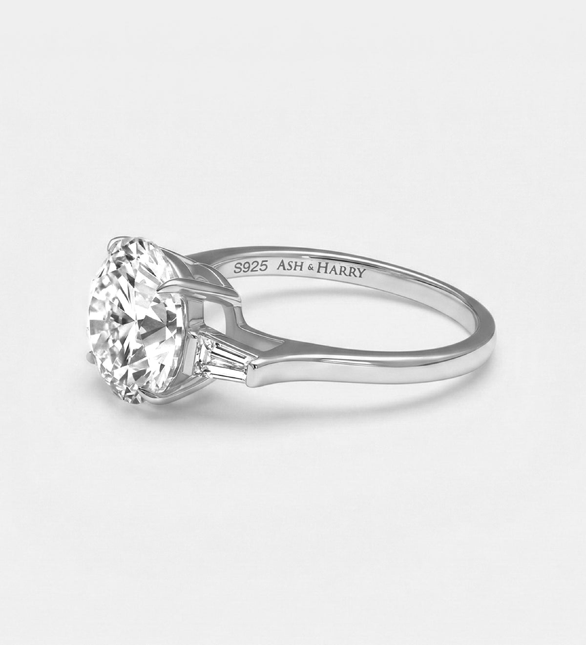 Regal Solitaire Ring In 925 Silver High Quality Simulated Diamonds - Ash & Harry