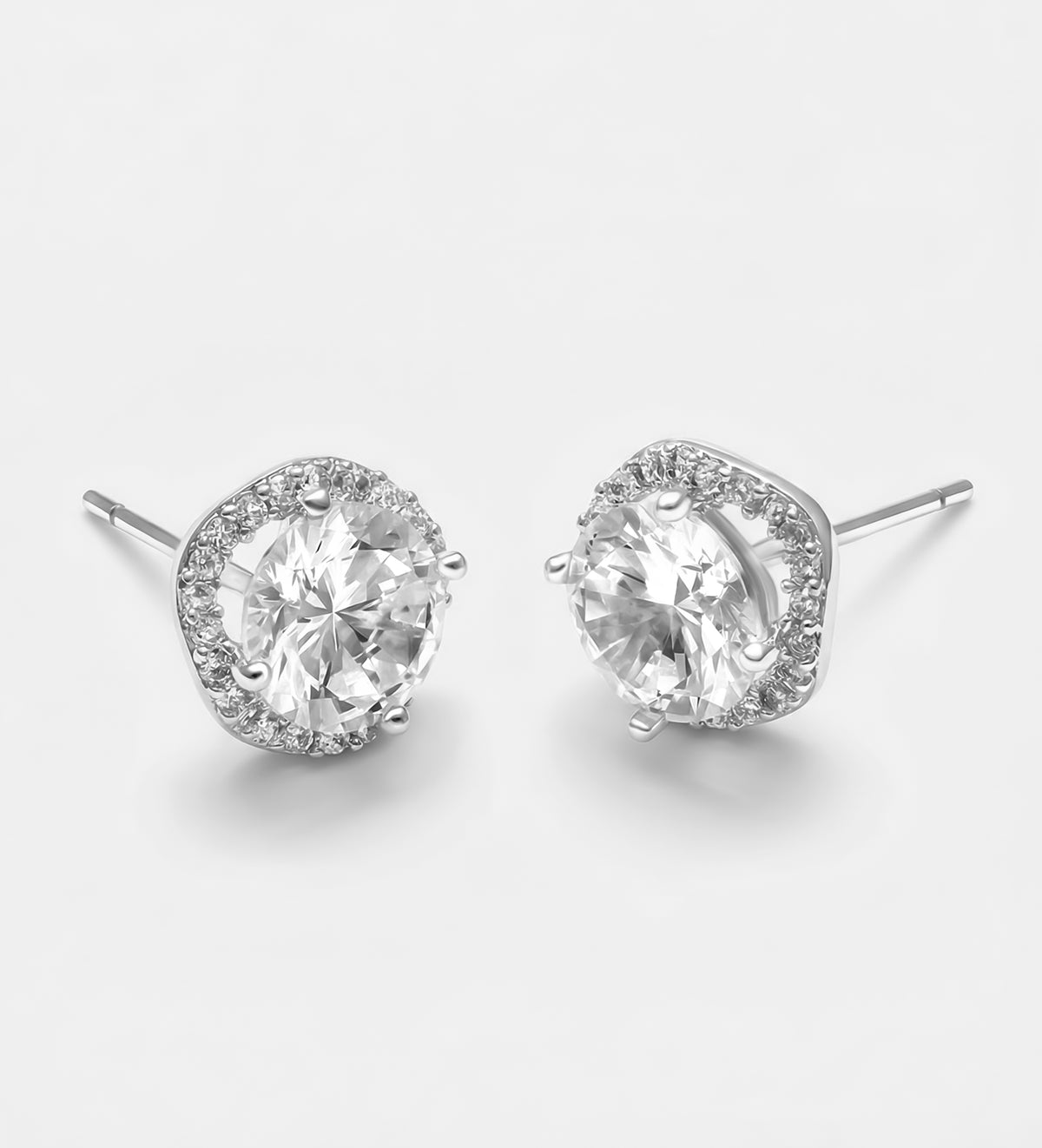 Round Halo Studs With Pearls and High Quality Simulated Diamonds - Ash & Harry