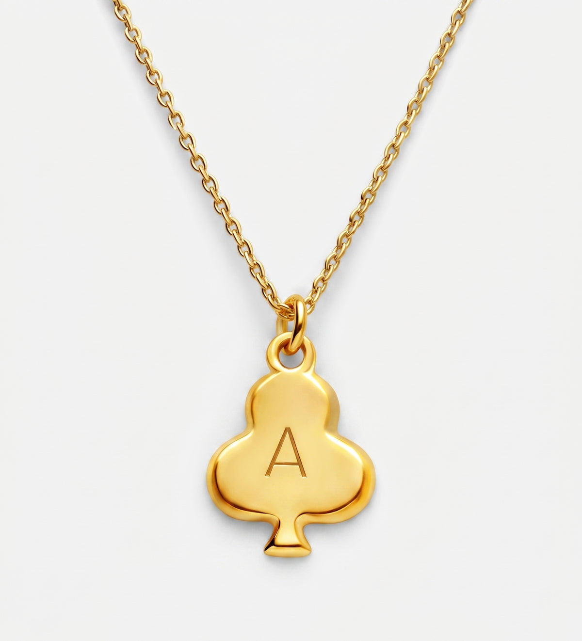Royal Card Initial Necklace in 18K Gold Plating on 925 Silver - Ash & Harry