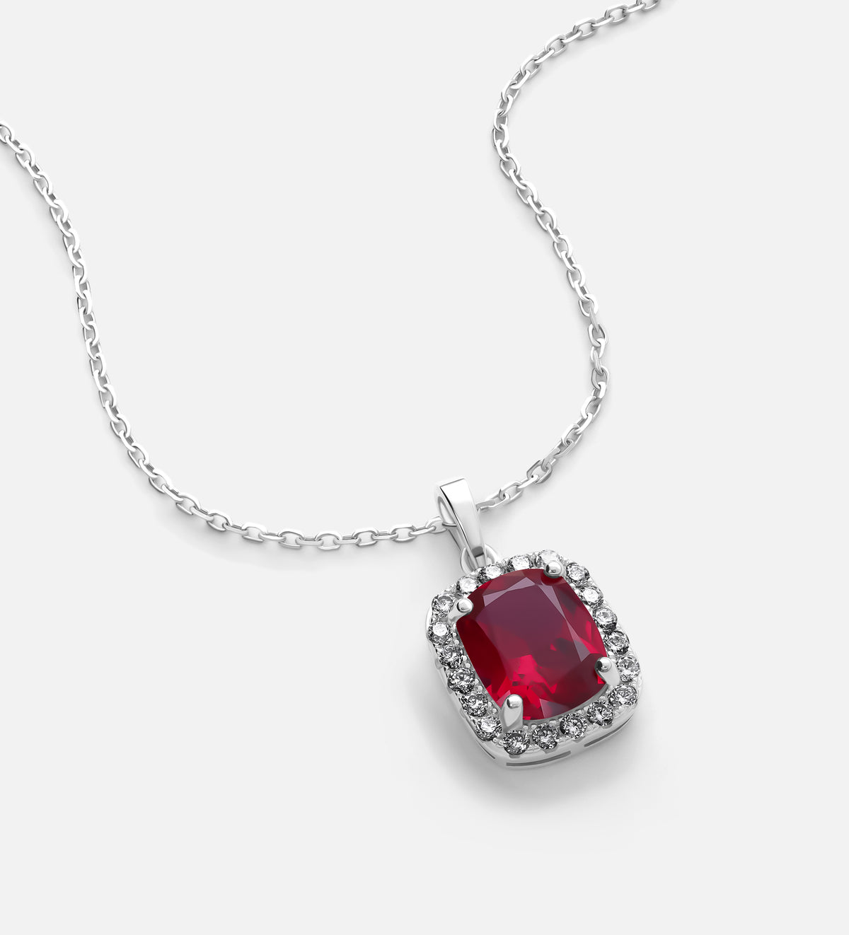 Scarlet Ruby Cushion Full Set in Silver - 2 Items - Ash & Harry