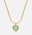 Sea Green Heart Gemstone Necklace