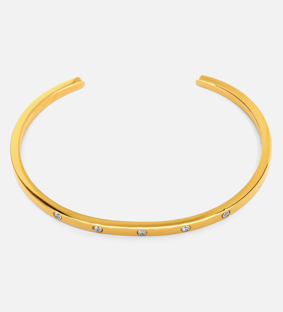 Sleek Gem Studded Cuff Bracelet - Ash & Harry