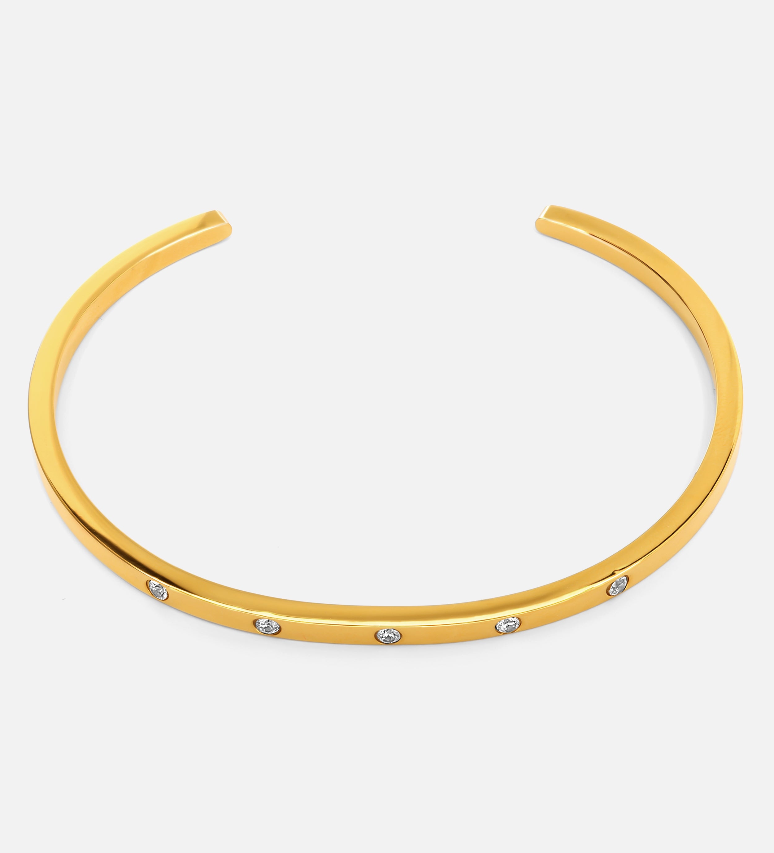 Sleek Gem Studded Cuff Bracelet