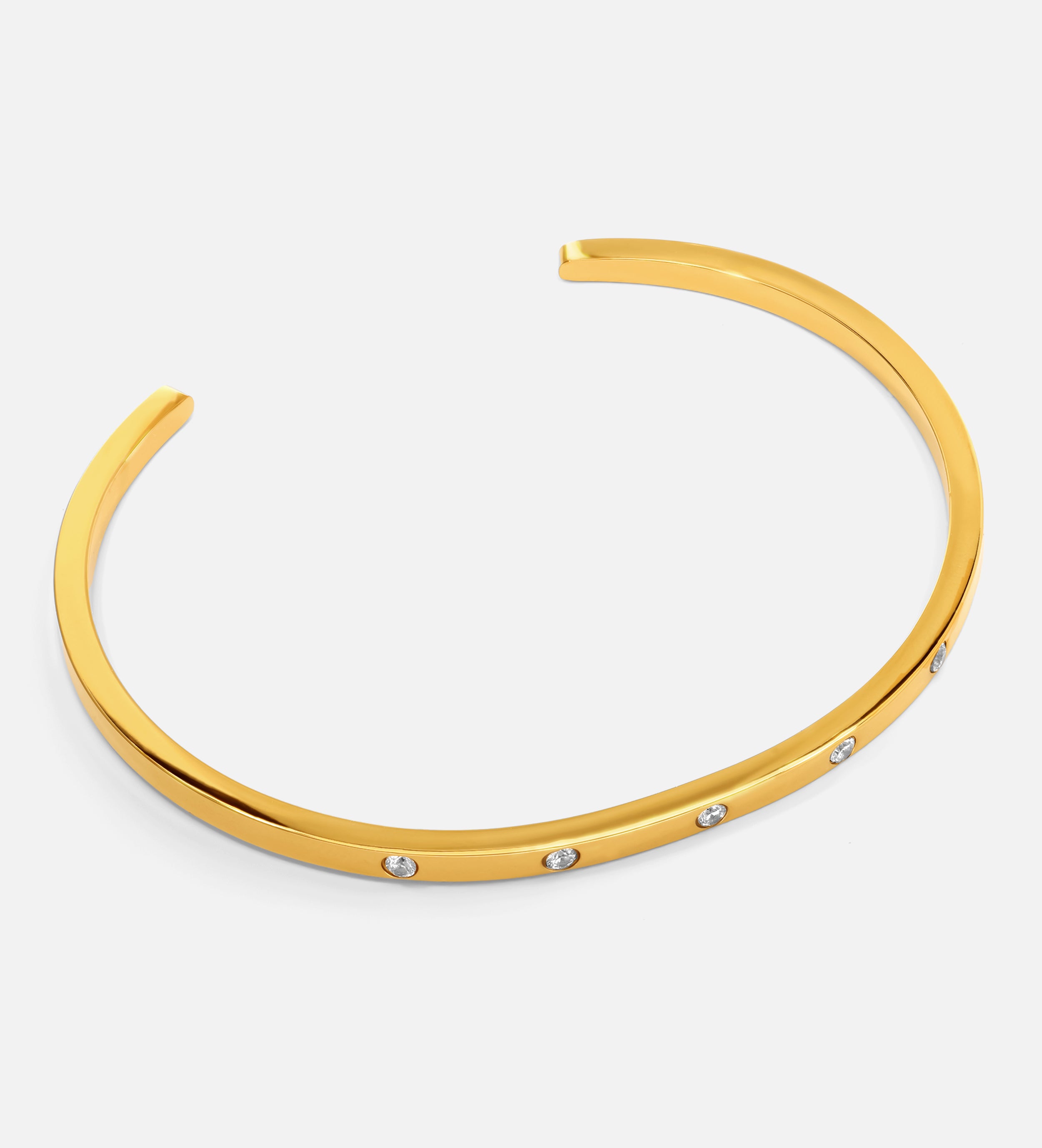 Sleek Gem Studded Cuff Bracelet
