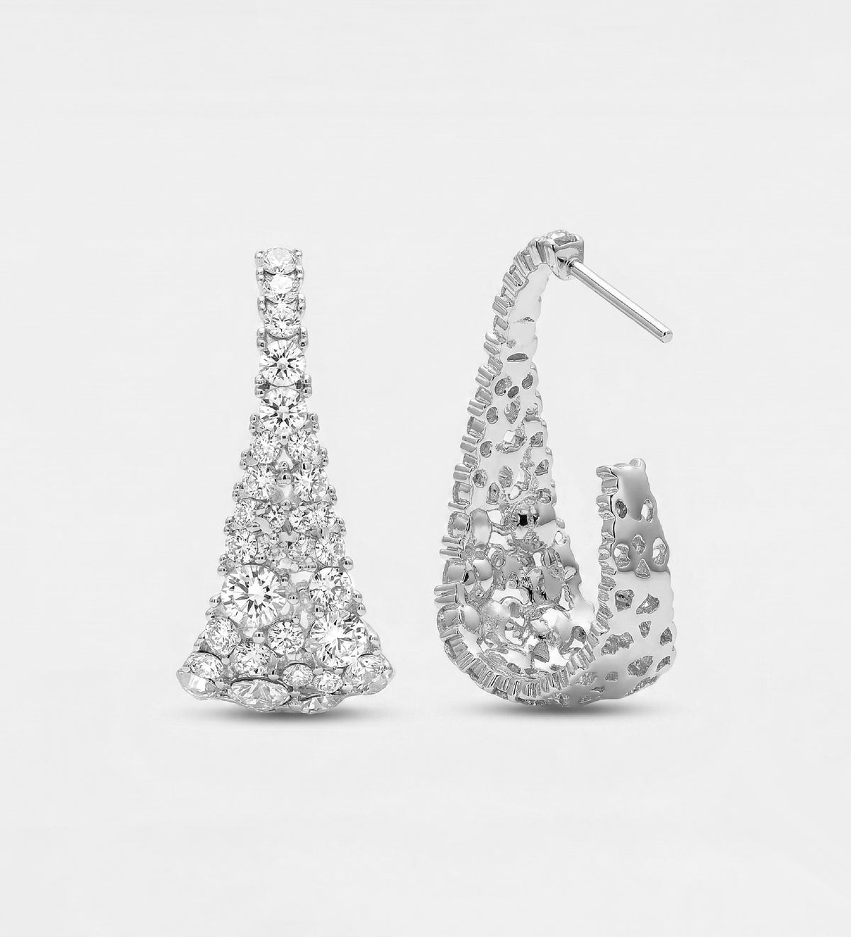 Star Dusted Tapered Drop Earrings With High Quality Simulated Diamonds - Ash & Harry