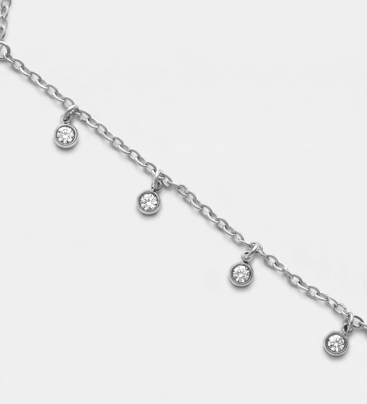 Stardrop Cascade Hand Chain in Silver With High Quality Simulated Diamonds - Ash & Harry