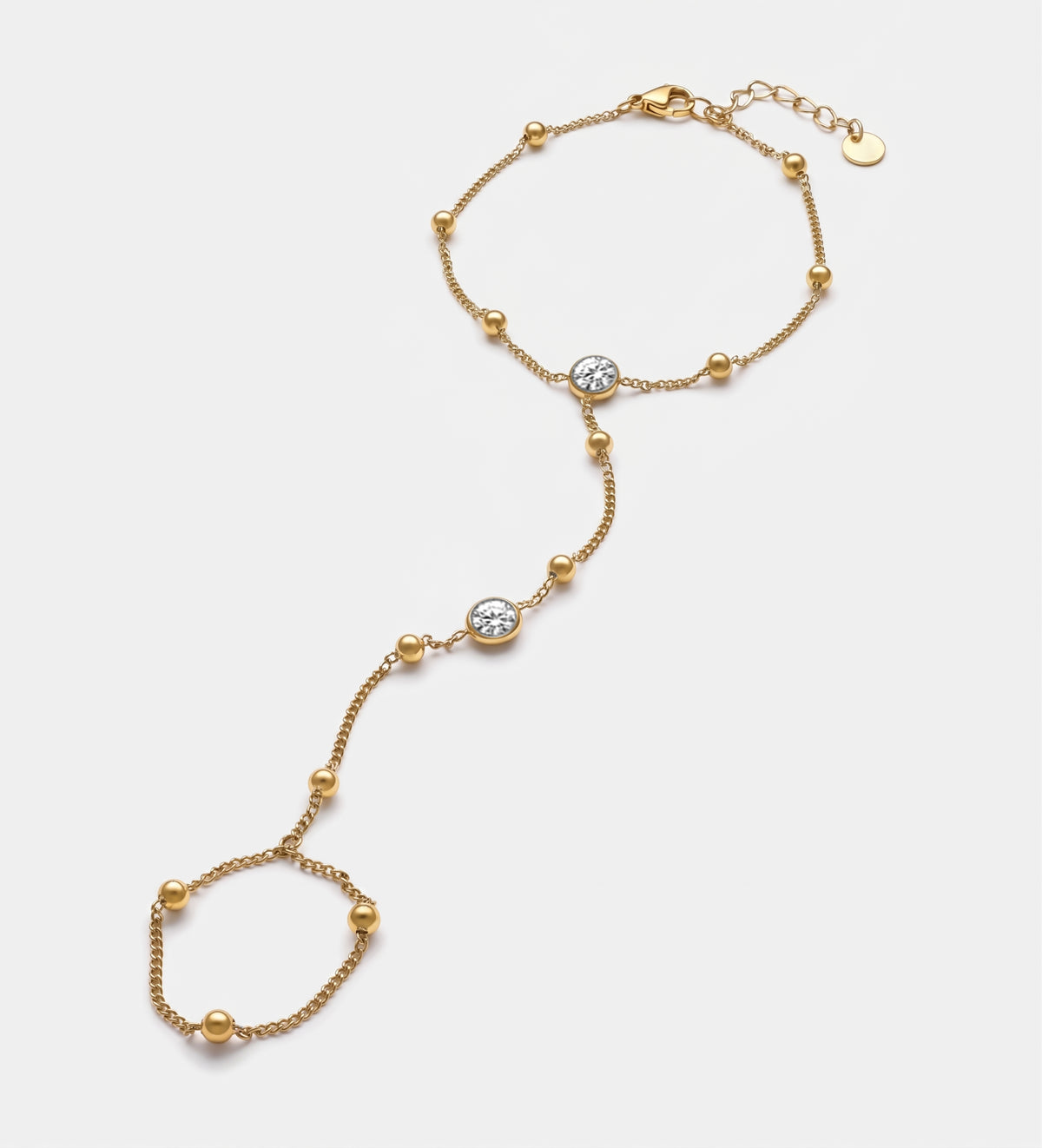 Starlink Bezel Hand Chain in Gold With High Quality Simulated Diamonds - Ash & Harry