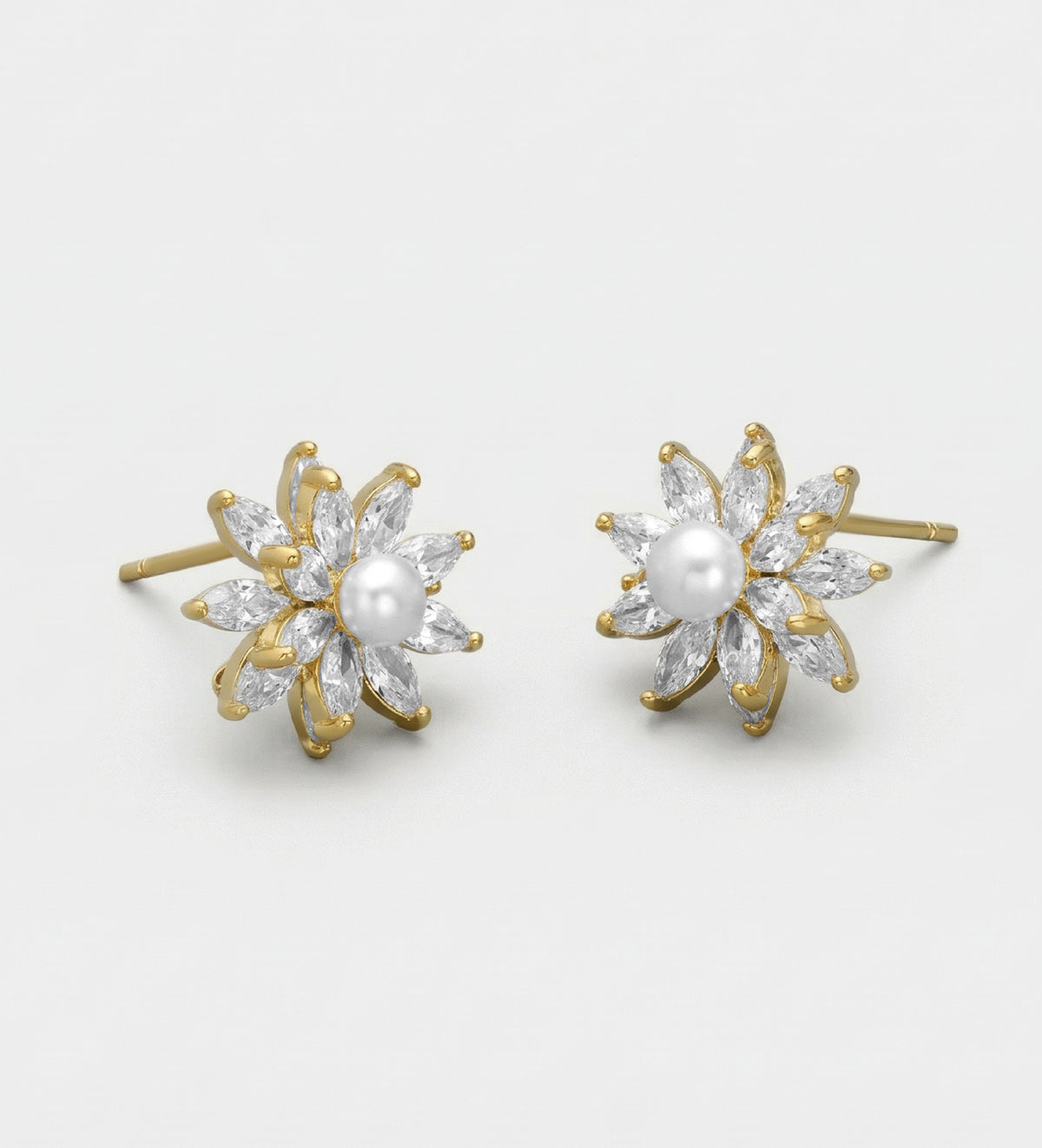 Sunlit Pearl Lotus Earrings - Ash & Harry