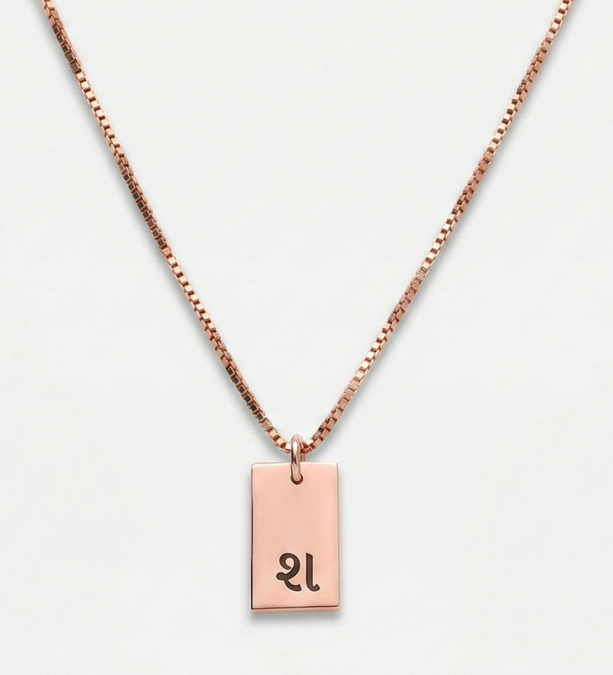 Tag Initial Necklace in 18K Rose Gold Plating on 925 Silver - Ash & Harry