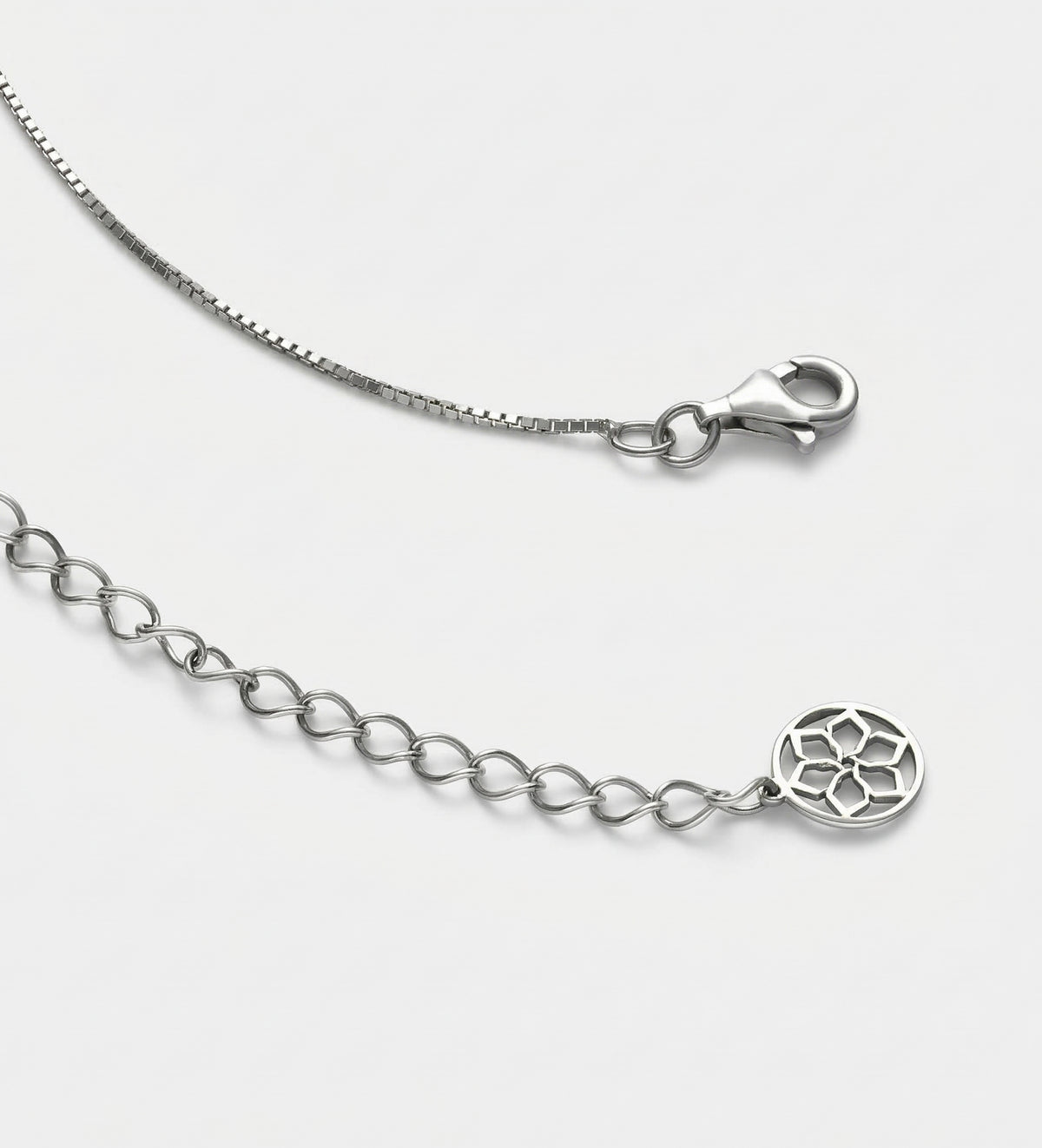 Tag Initial Necklace With Lab Diamond in Rhodium Plating on 925 Silver - Ash & Harry
