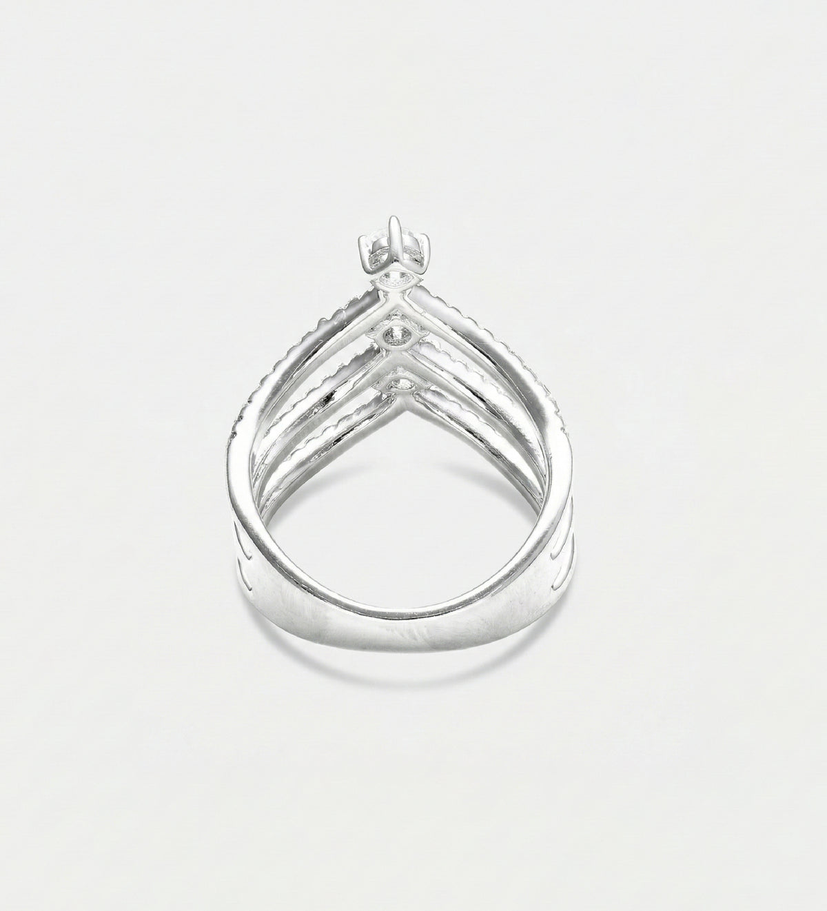 Triple Crown Ring in 925 Silver with High - Quality Simulated Diamonds - Ash & Harry