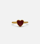 Twisted Heart Open Ring in Red
