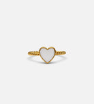 Twisted Heart Open Ring in White