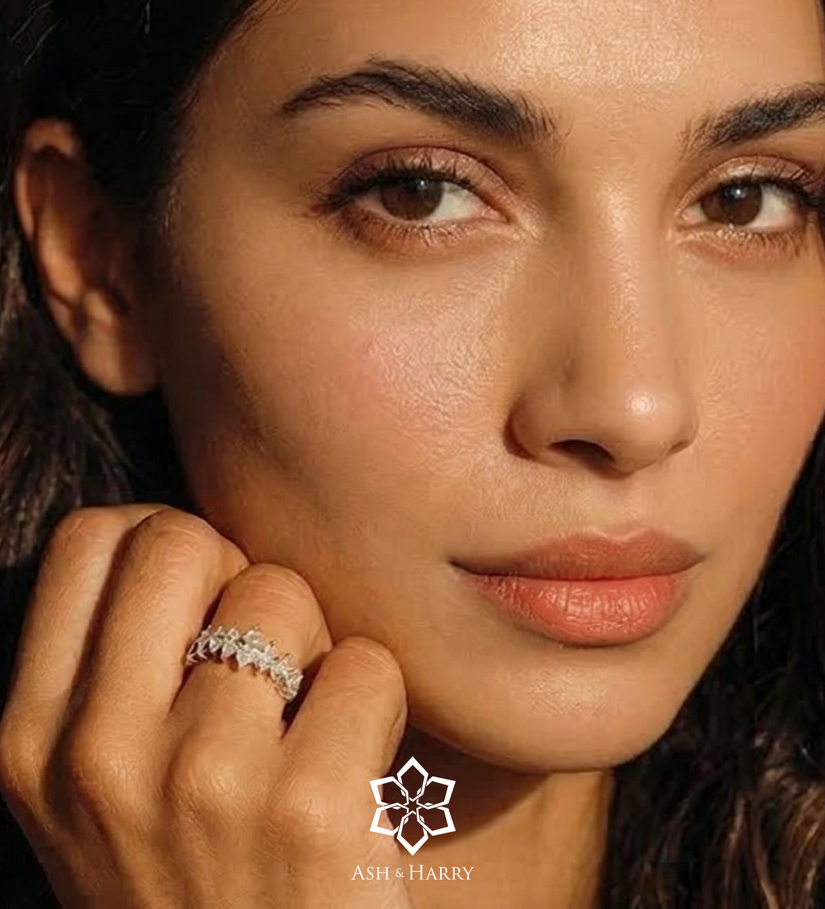 Verona Marquise Ring in 925 Silver with High - Quality White Simulated Diamonds - Ash & Harry
