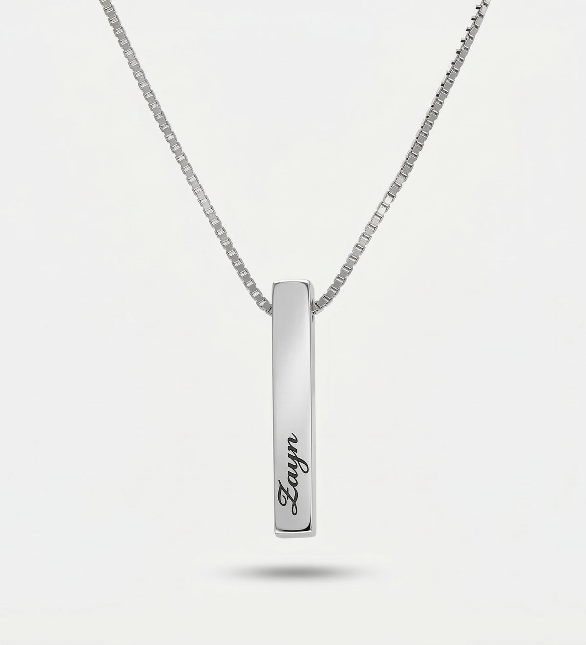 Vertical Bar Necklace in Rhodium Plating on 925 Silver - Ash & Harry