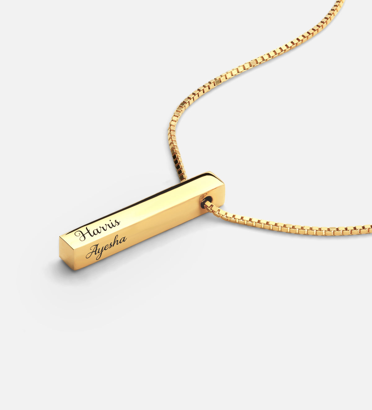 Vertical Bar Necklace With Lab Diamond in 18K Gold Plating on 925 Silver - Ash & Harry