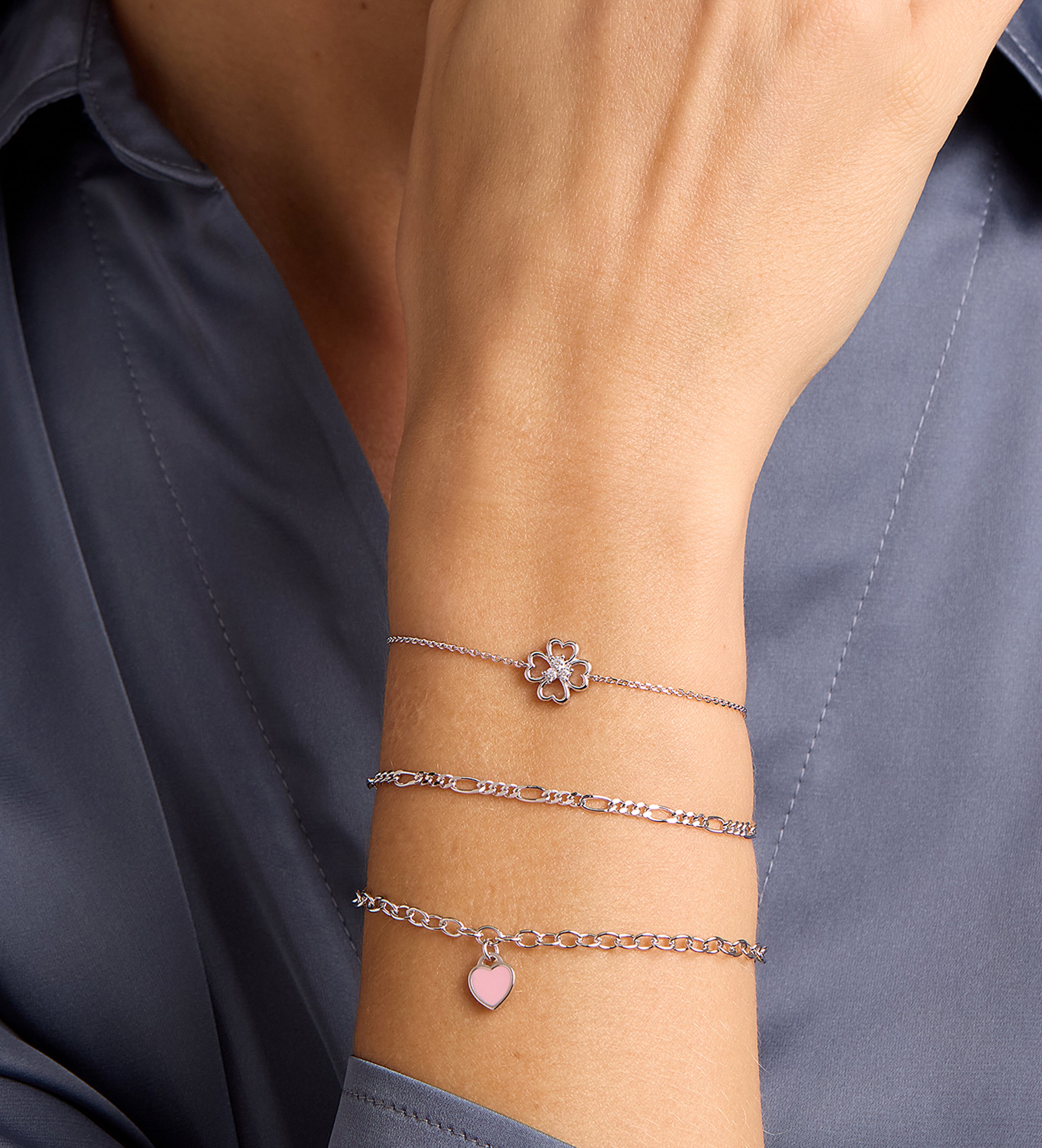 Figaro Bracelet in Silver