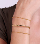 Flat Beaded Bracelet in Gold