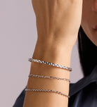 Flat Beaded Bracelet in Silver