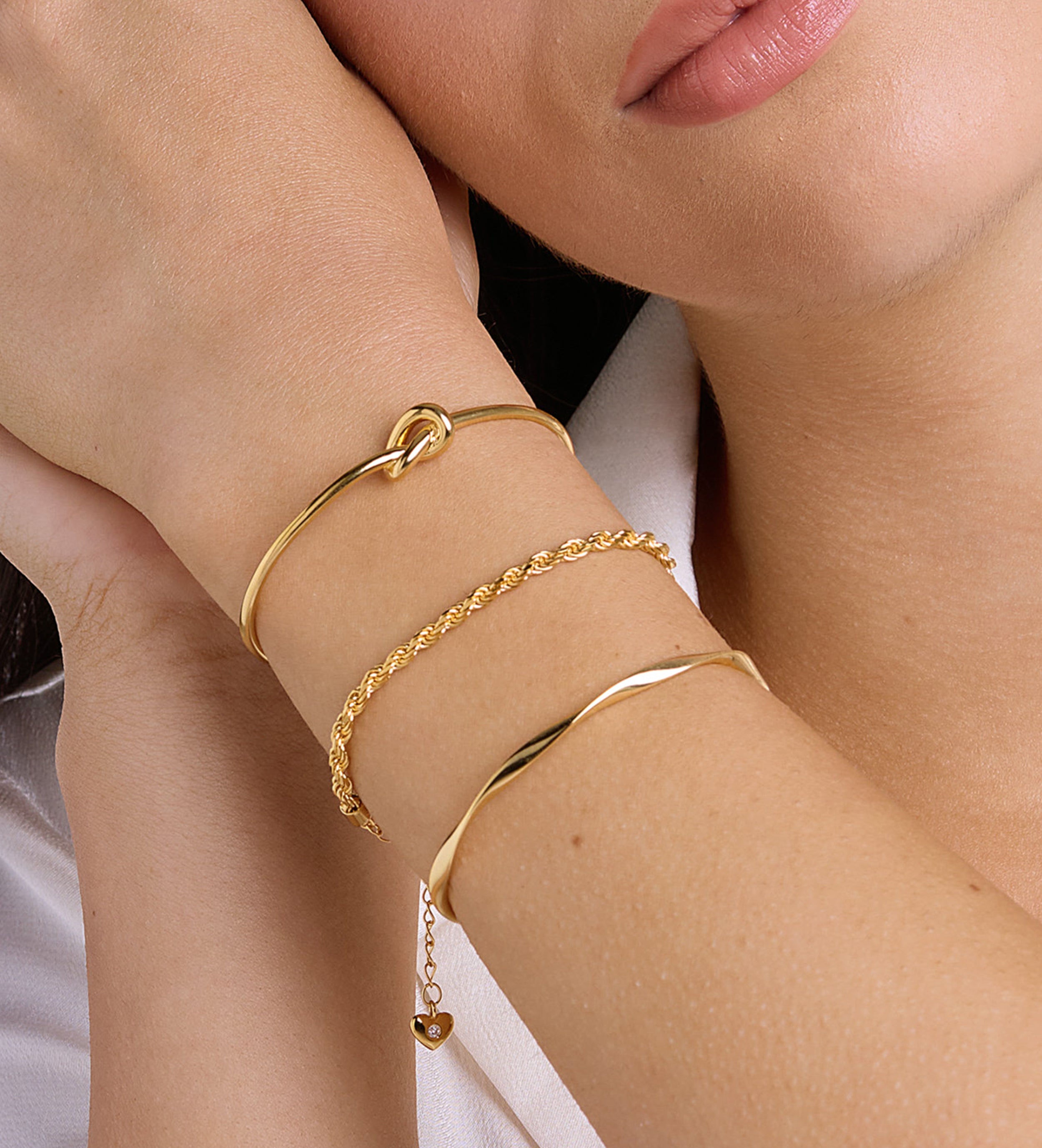 Knot Cuff Bracelet in Gold