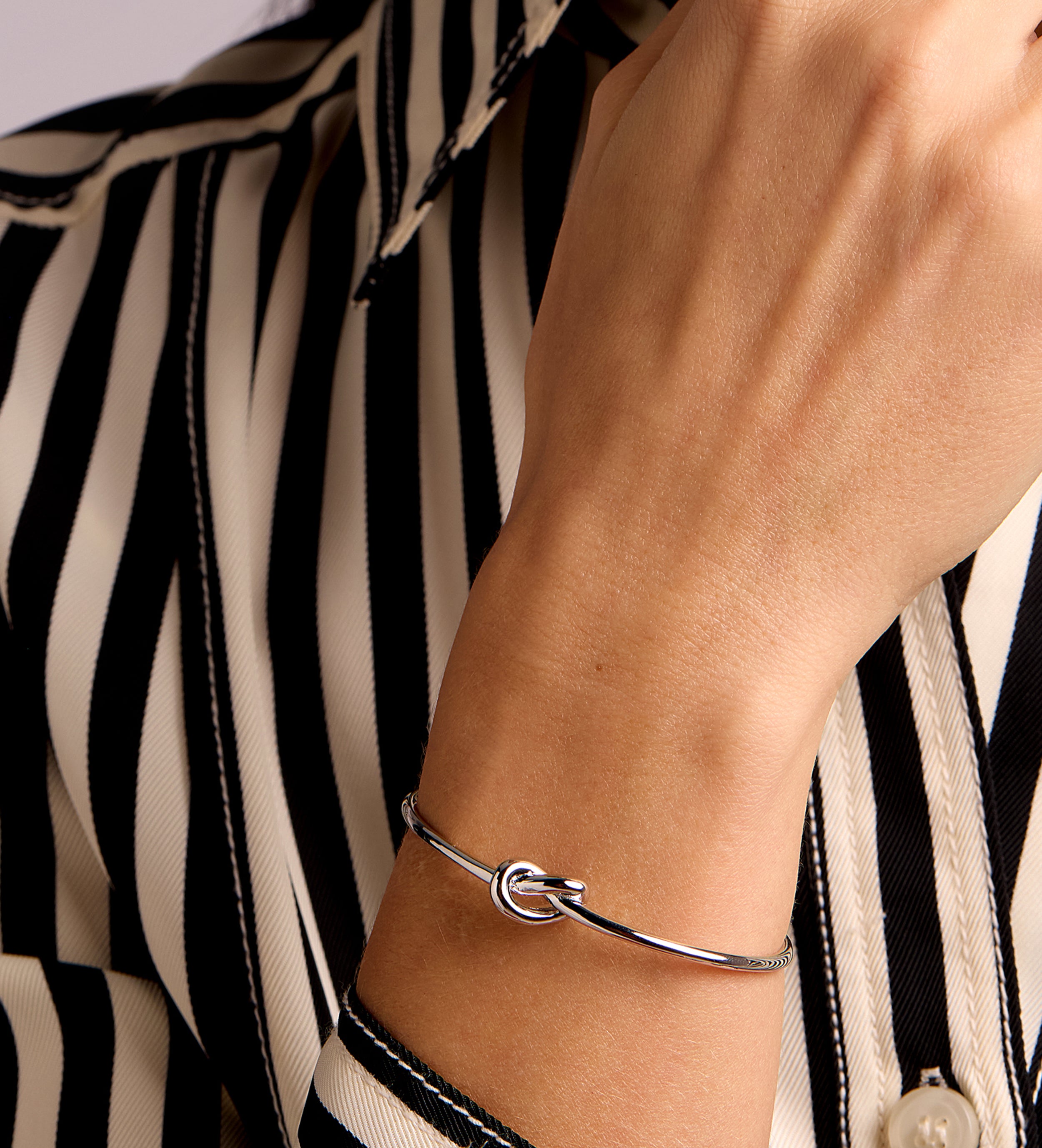 Knot Cuff Bracelet in Silver