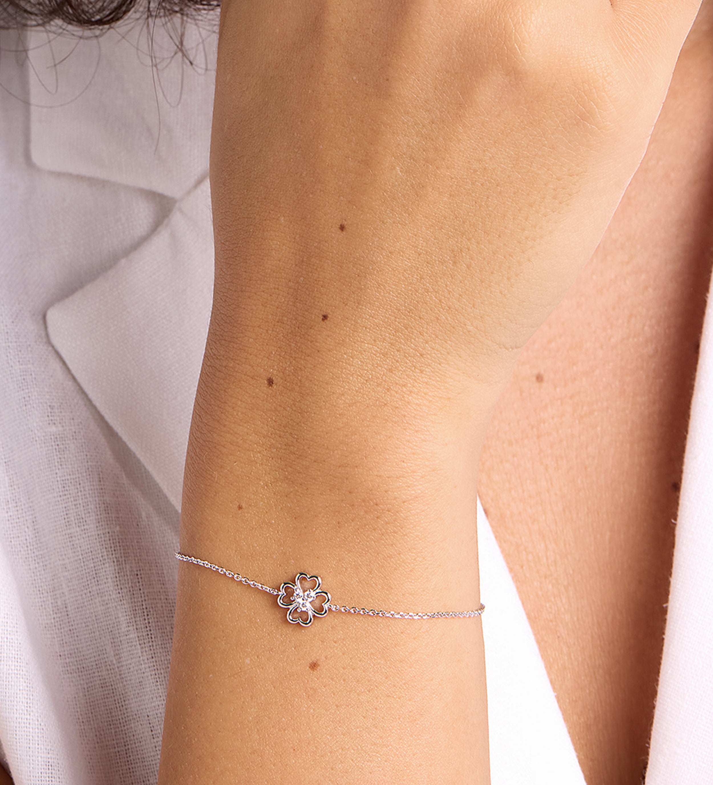 Lucky Clover Bracelet in Silver