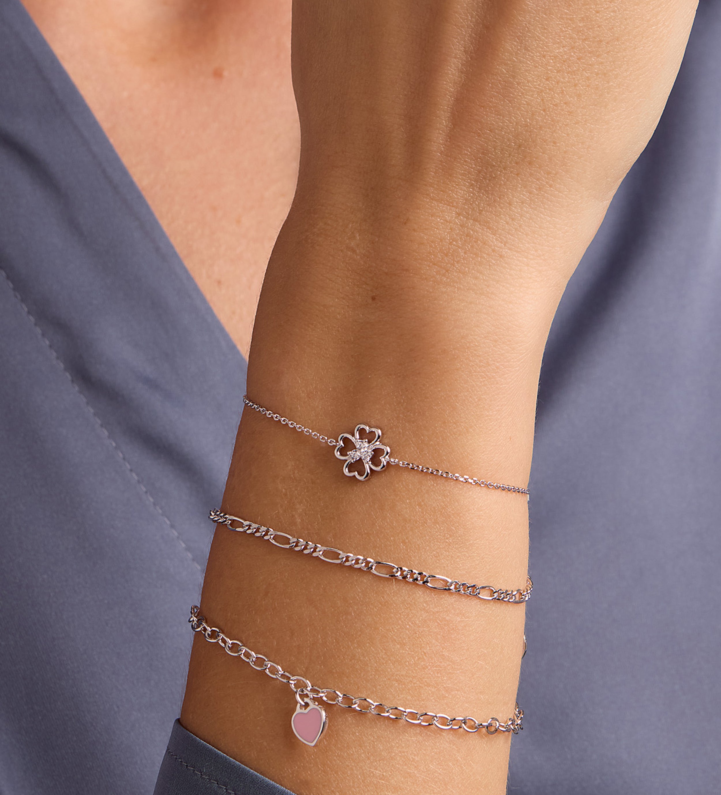 Lucky Clover Bracelet in Silver