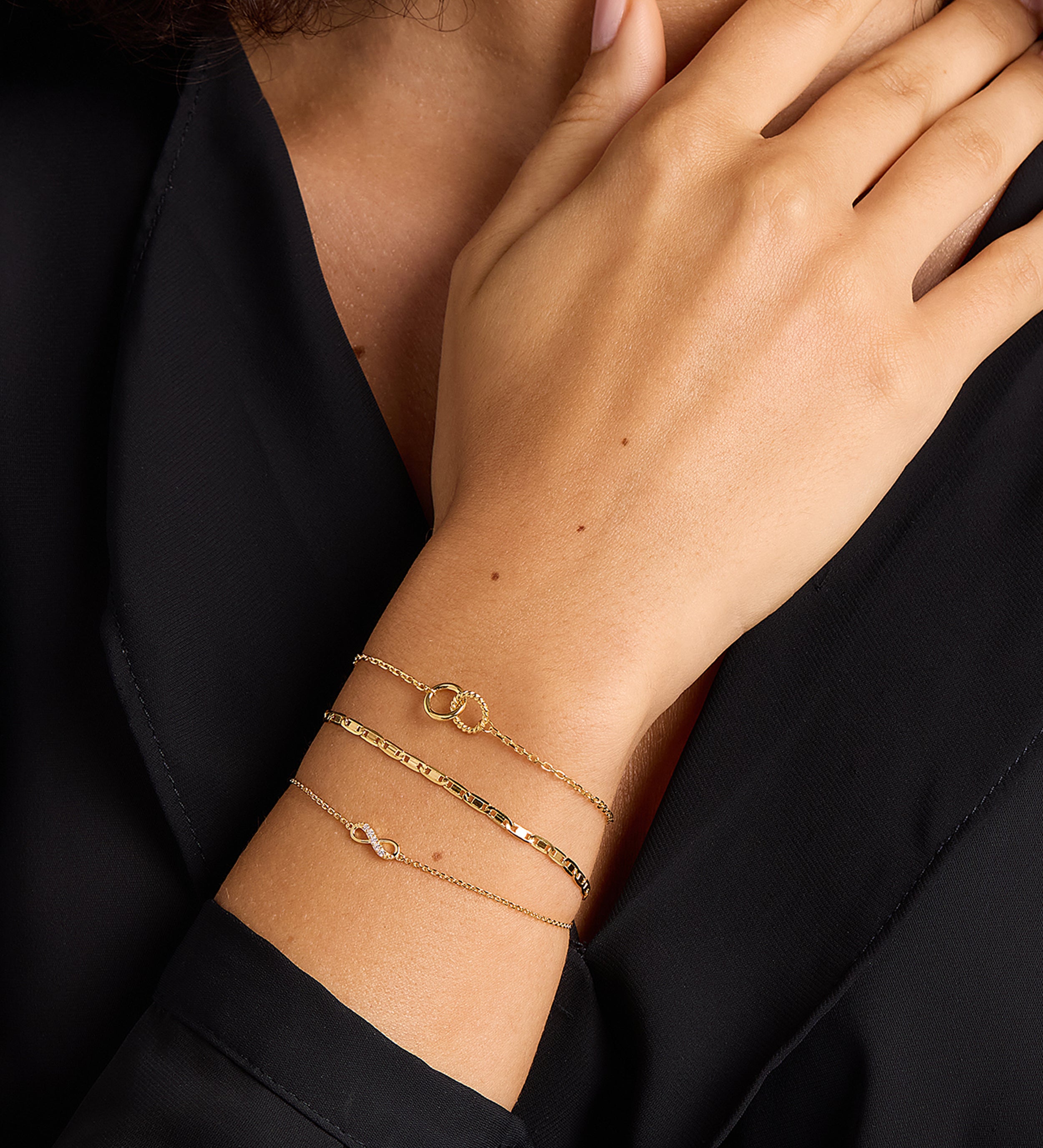 Mini Infinity Pave Bracelet in Gold