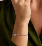 Turquoise Heart Chain Bracelet in Silver