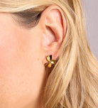 Three Leaf Clover Earrings in Gold