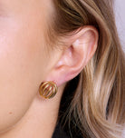 Caged Stud Earrings in Gold