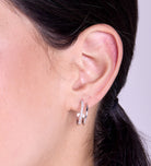 Double Huggie Earrings in Silver