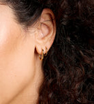 Oval Hanging Hoops in Gold