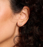 Pave Heart Earrings in Gold