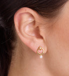 Pearl Drop Starburst Earrings in Gold