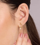 Pearl Drop Starburst Earrings in Gold