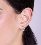 Pearl Drop Starburst Earrings in Silver