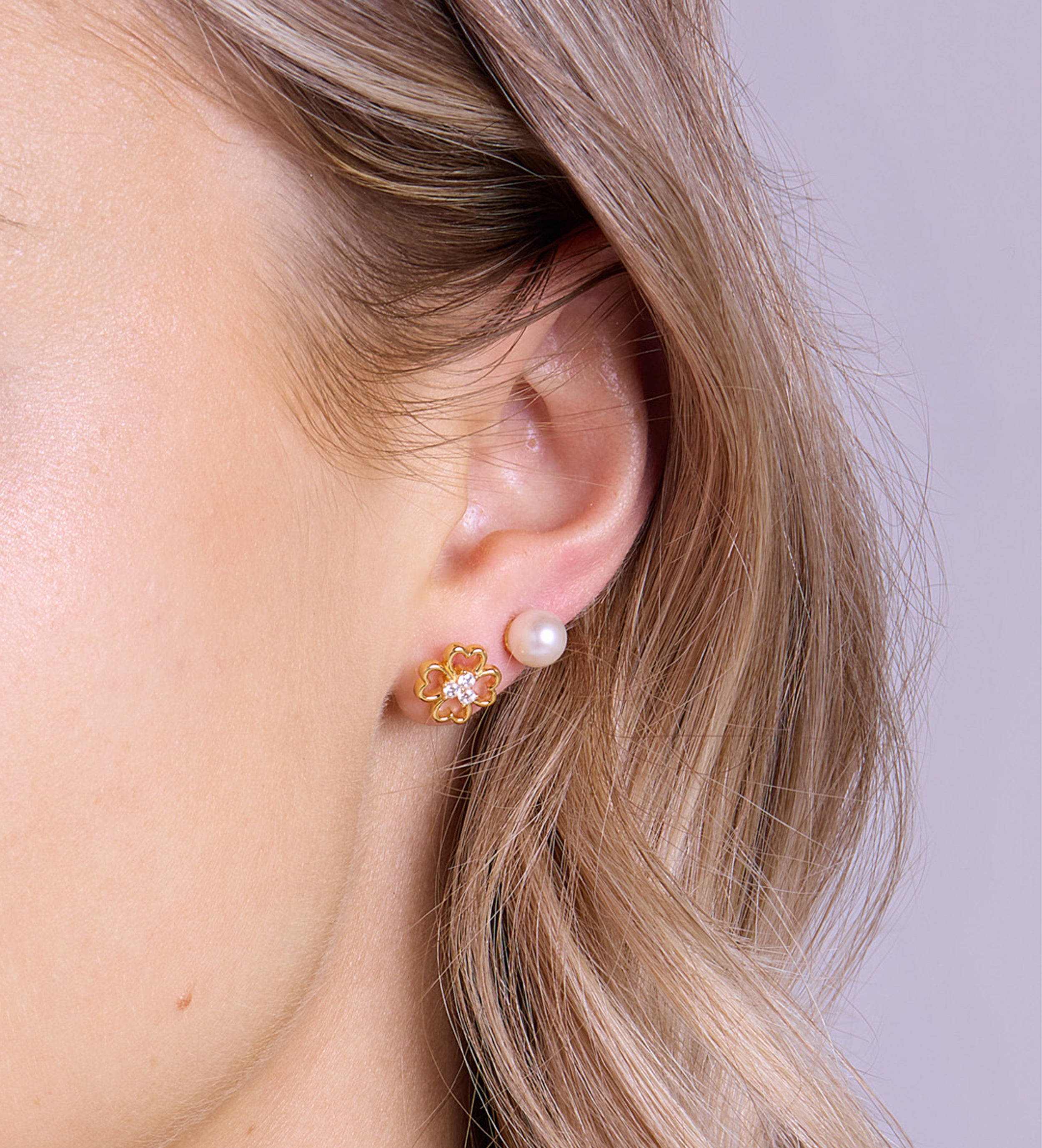 Pearl Studs in Gold