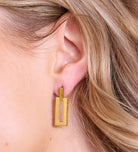 Rectangle Drop Earrings in Gold